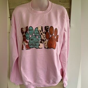 Medium Gildan Crew Sweatshirt. Light pink color, personally made
